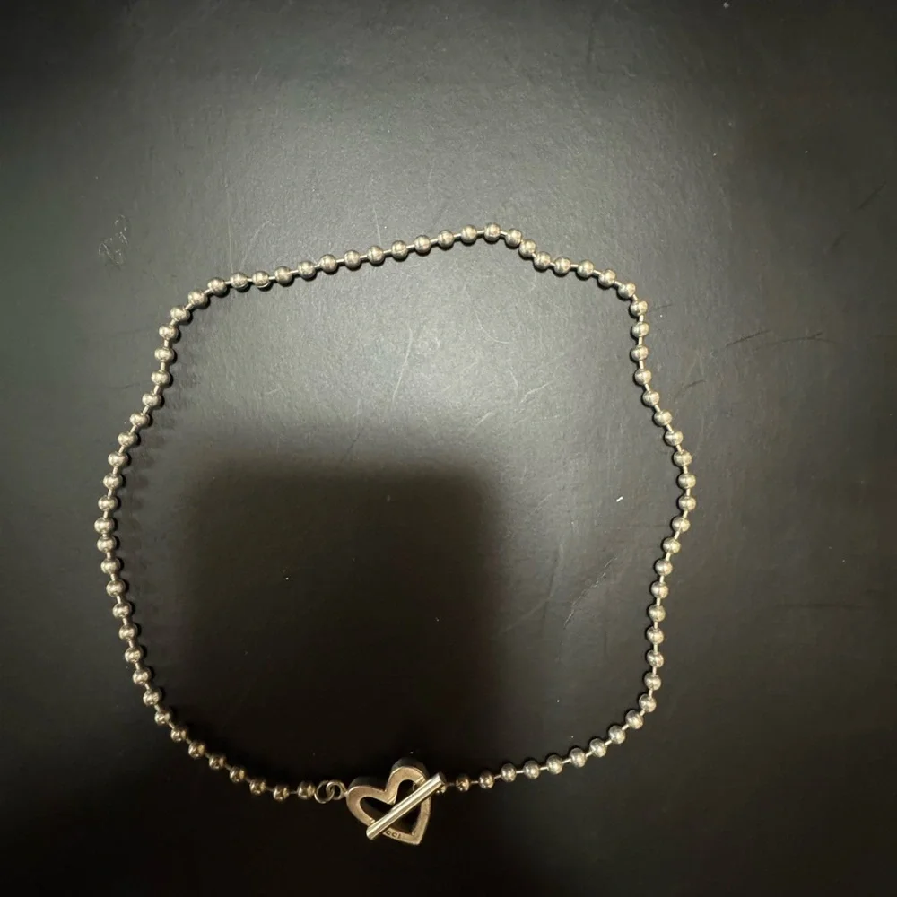 Authentic GUCCI Vintage Heart Necklace 925 SILVER - Picture 10 of 12